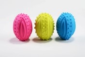 Игрушка жевательная BIOHAUS д/собак «Мячик-регби», микс 78г/d=9.5см