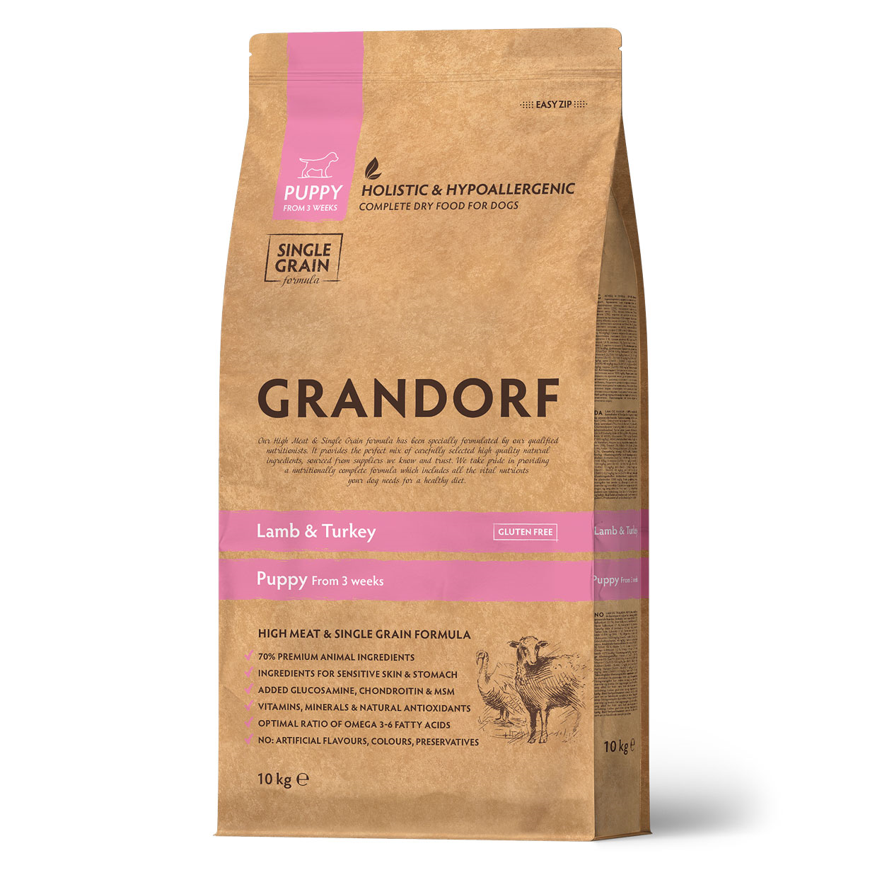 GRANDORF 10кг Lamb&Turkey Puppy (ягнёнок с индейкой для щенков) 