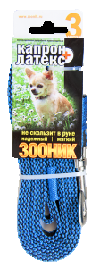 Поводок капроновый с двойной латексной нитью 15мм*3м, синий 09