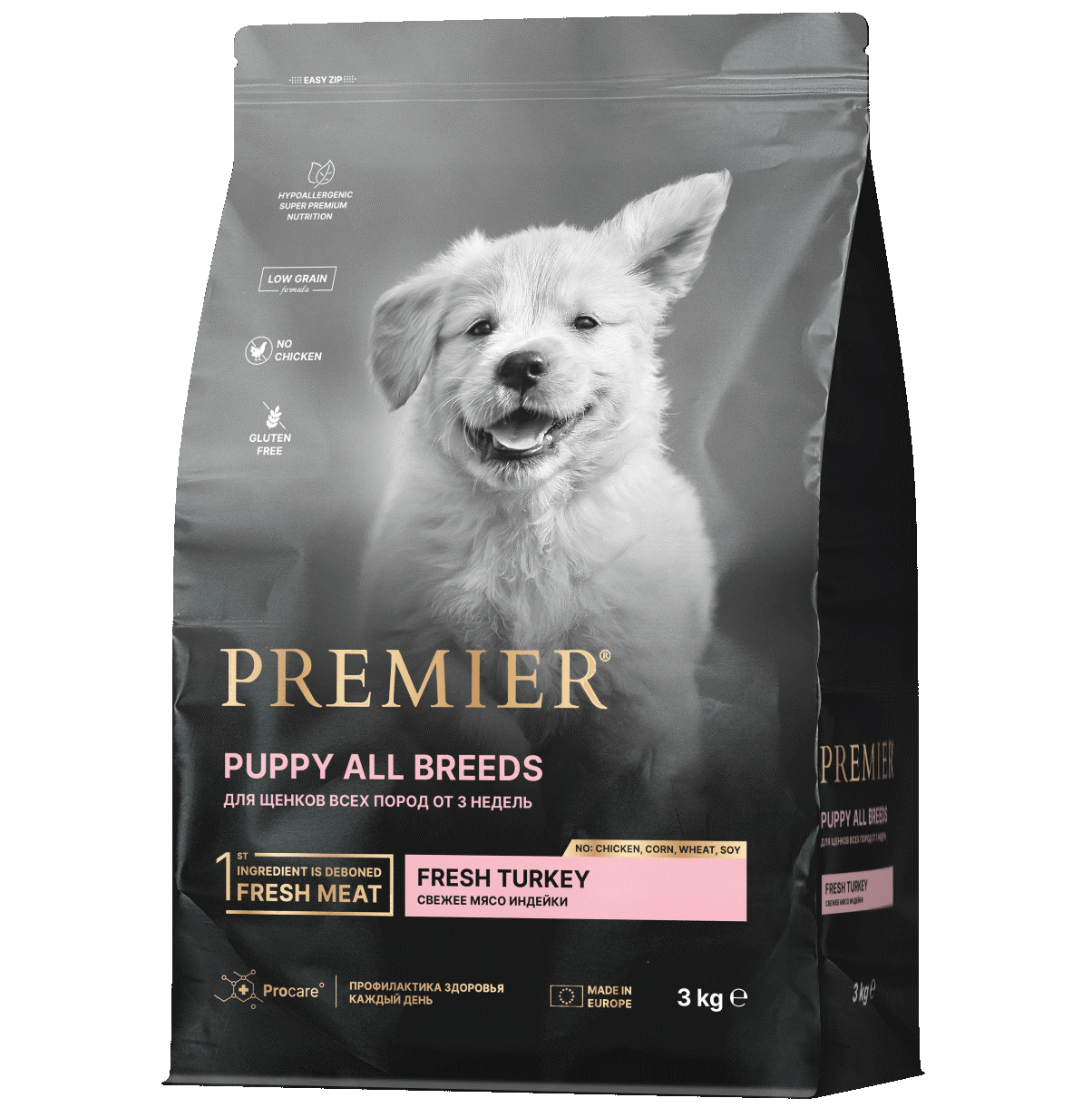 Premier Dog  3кг Turkey Puppy (свежее мясо индейки для щенков) 
