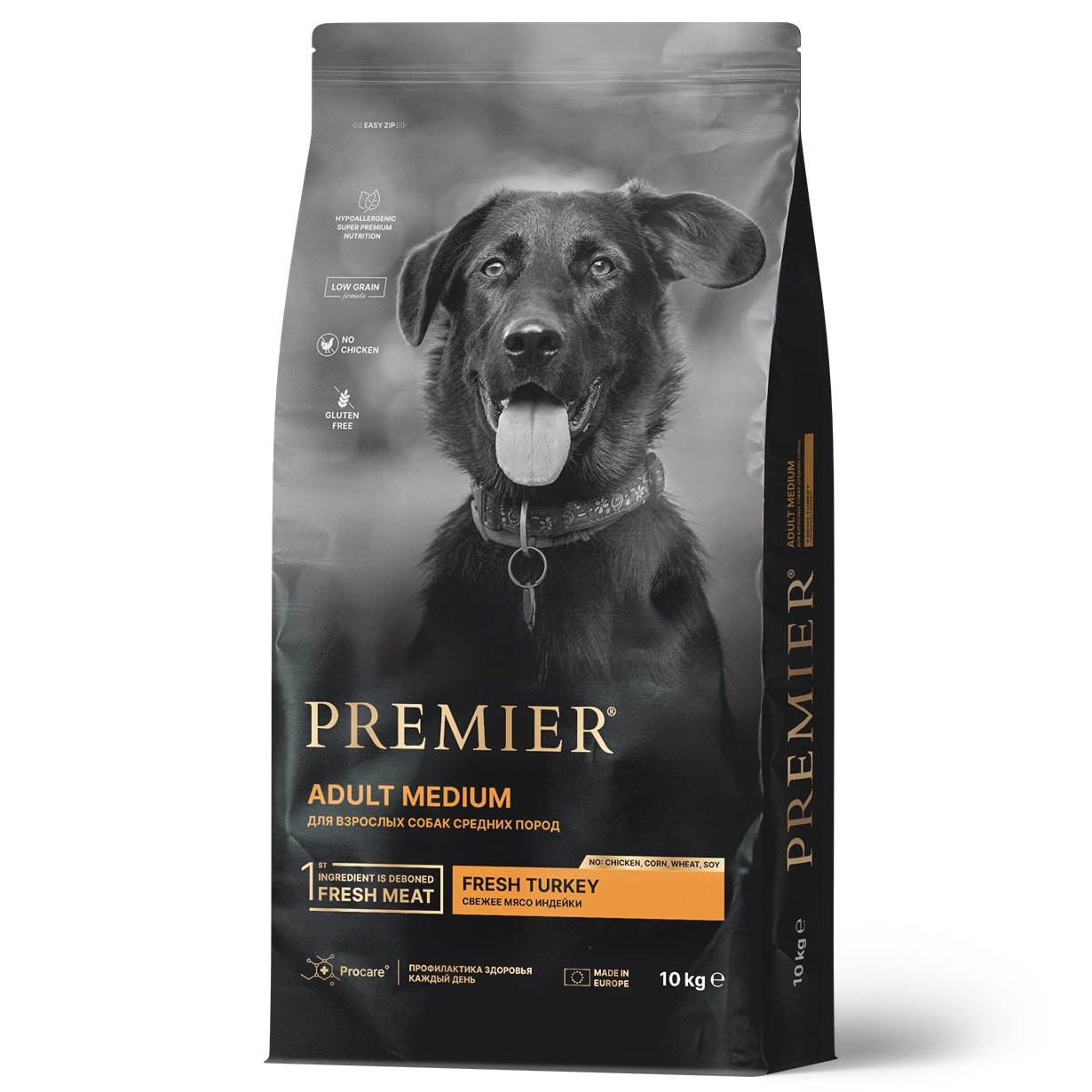 Premier Dog 10кг Turkey Adult Medium (свежее мясо индейки для собак средних пород) 