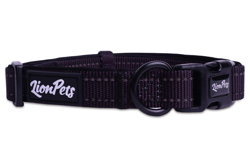 Ошейник для собак LionPets со светоотр. полосками LPO-00510-1 (Обх.40-65 см, ш/2,5 см)