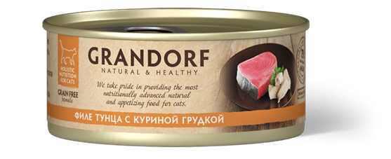 Консервы д/кошек GRANDORF Филе тунца с куриной грудкой 70гр