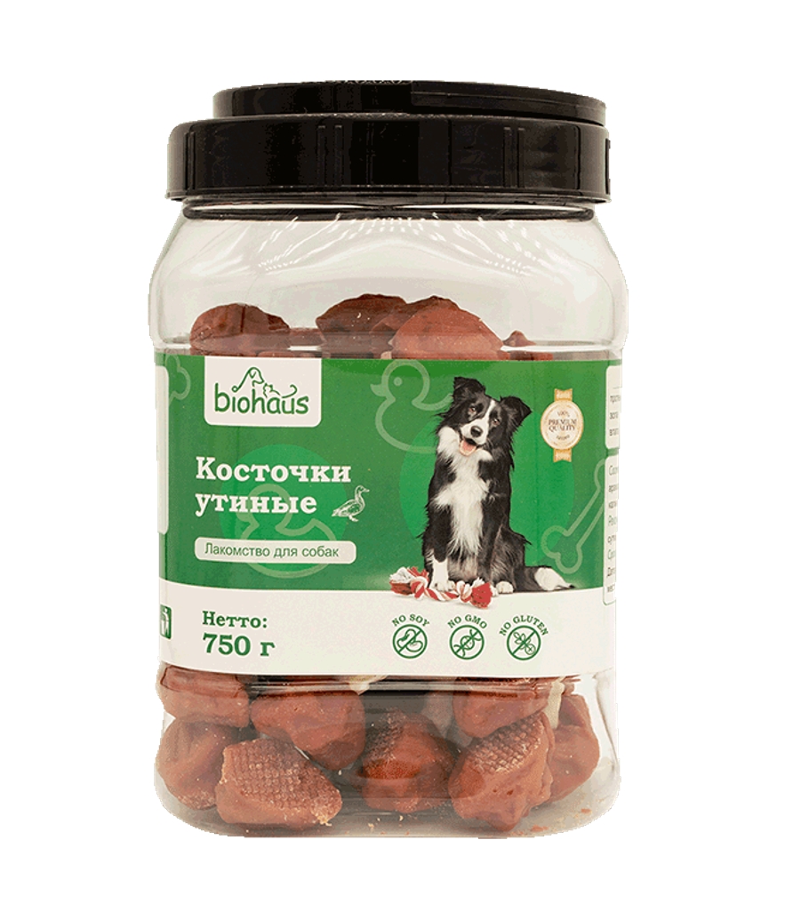 Лакомство для собак "BIOHAUS" Косточки утиные 750 гр