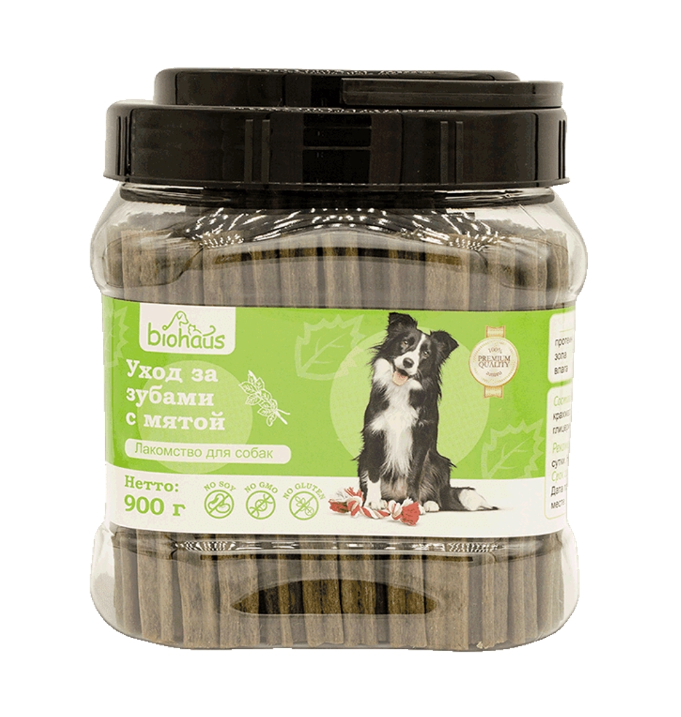 Лакомство для собак "BIOHAUS" Уход за зубами с мятой 900гр.