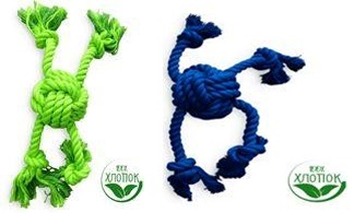 Веревочная игрушка д/животных цвет в ассорт. 32см, 170гр HLTP272