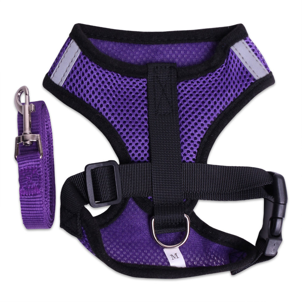 Шлейка с поводком LP-2303 Размер M (обх. груди 39см, шея 30см, поводок 1.2м*1.5см)