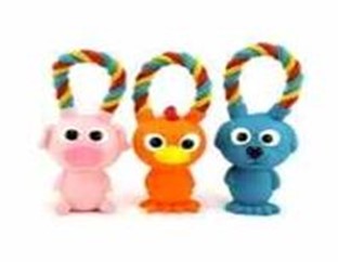 Игрушка д/собак "Собачка", с ручкой из каната Цвет: синий