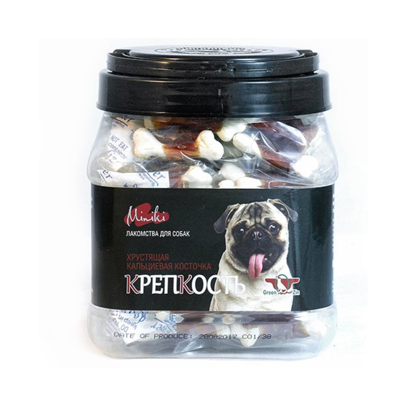 GreenQzin КРЕПКОСТЬ МИНИКИ кальцеевая косточка с уткой для мини пород, 520гр 