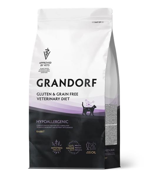 GRANDORF VET 2кг DIET Cat HYPOALLERGENIC Rabbit (д/кош. с пищ. аллерг. или непереносимостью) Кролик