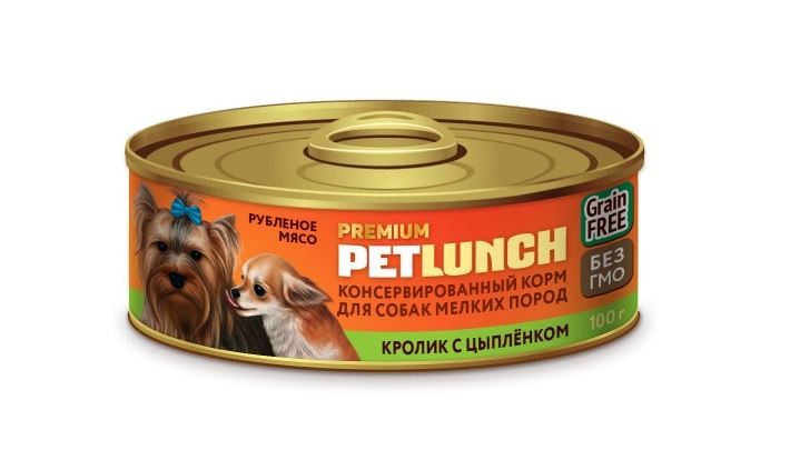 Petlunch 100г д/с рубленое мясо, кролик с цыпленком (крышка ключ)
