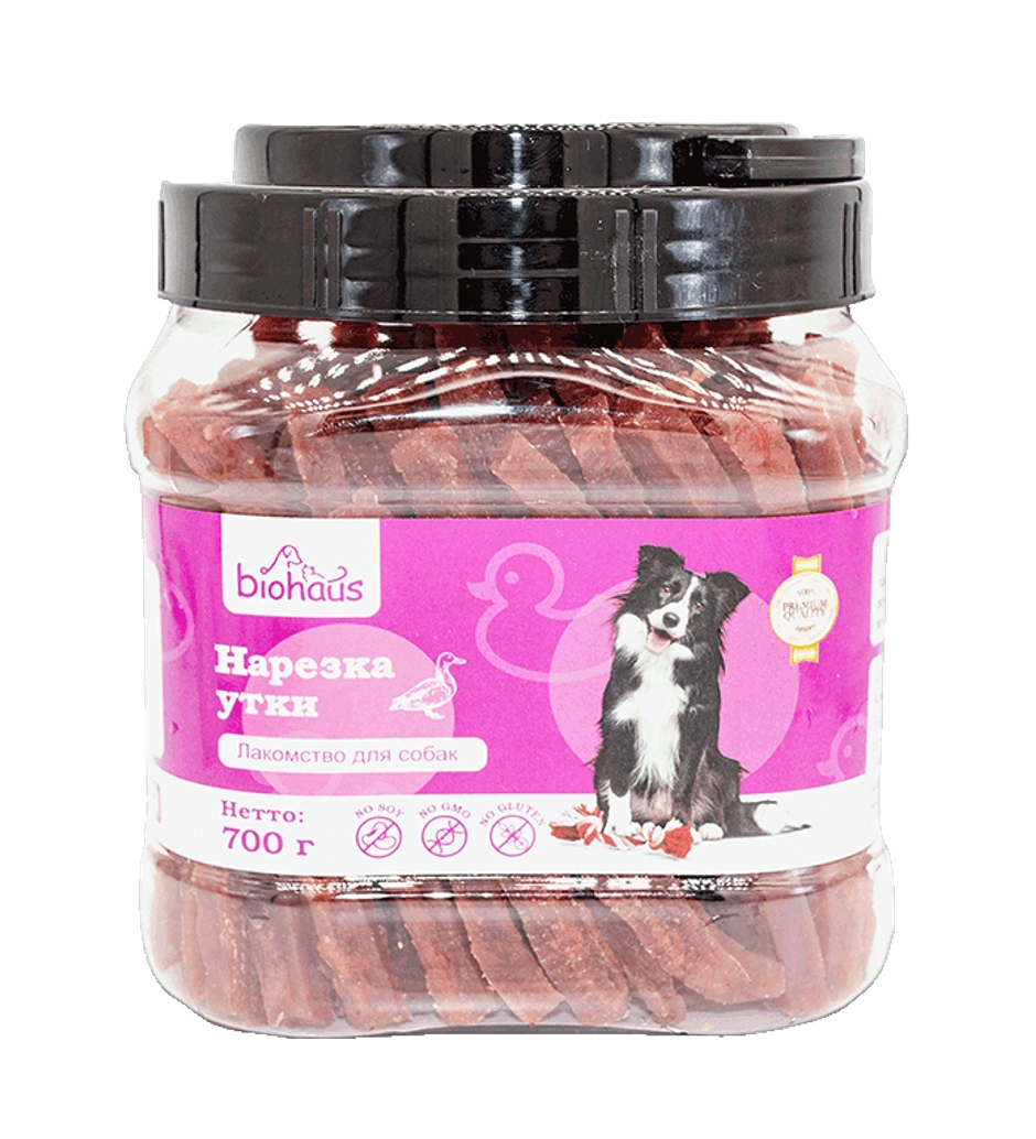 Лакомство для собак "BIOHAUS" Нарезка утки 700 гр