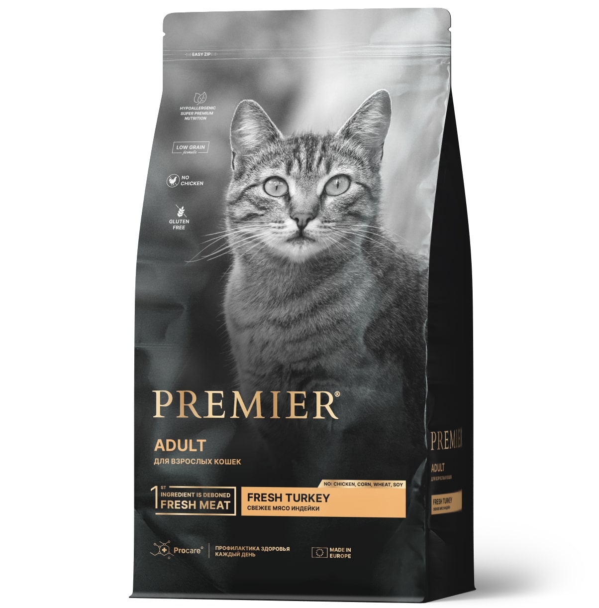 Premier Cat 0.4кг Turkey Adult  (свежее мясо индейки для кошек) 