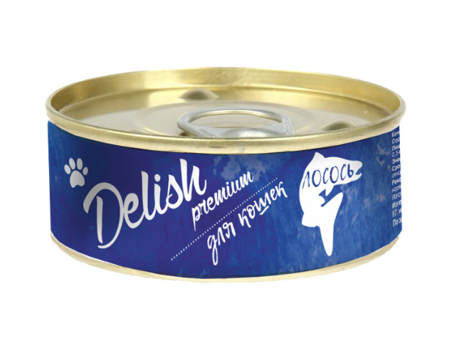 Консервы Delish Premium д/кошек лосось 100гр