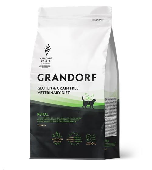 GRANDORF VET 2кг DIET Cat RENAL Turkey(диет. корм д/кош, для поддер. функции почек при ХБН) Индейка