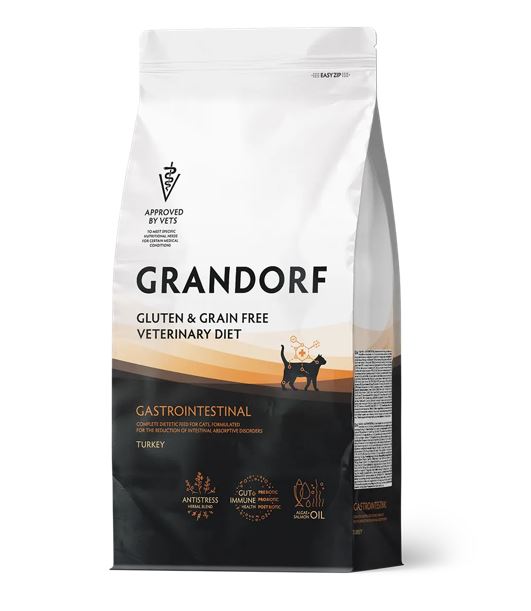 GRANDORF VET 2кг DIET Cat GASTROINTESTINAL Turkey (диет. корм д/кошек при расстр. пищ-я) Индейка