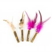 Игрушка д/кошек палочка мататаби с пером и бубенцами, 6,6см  CT2304076