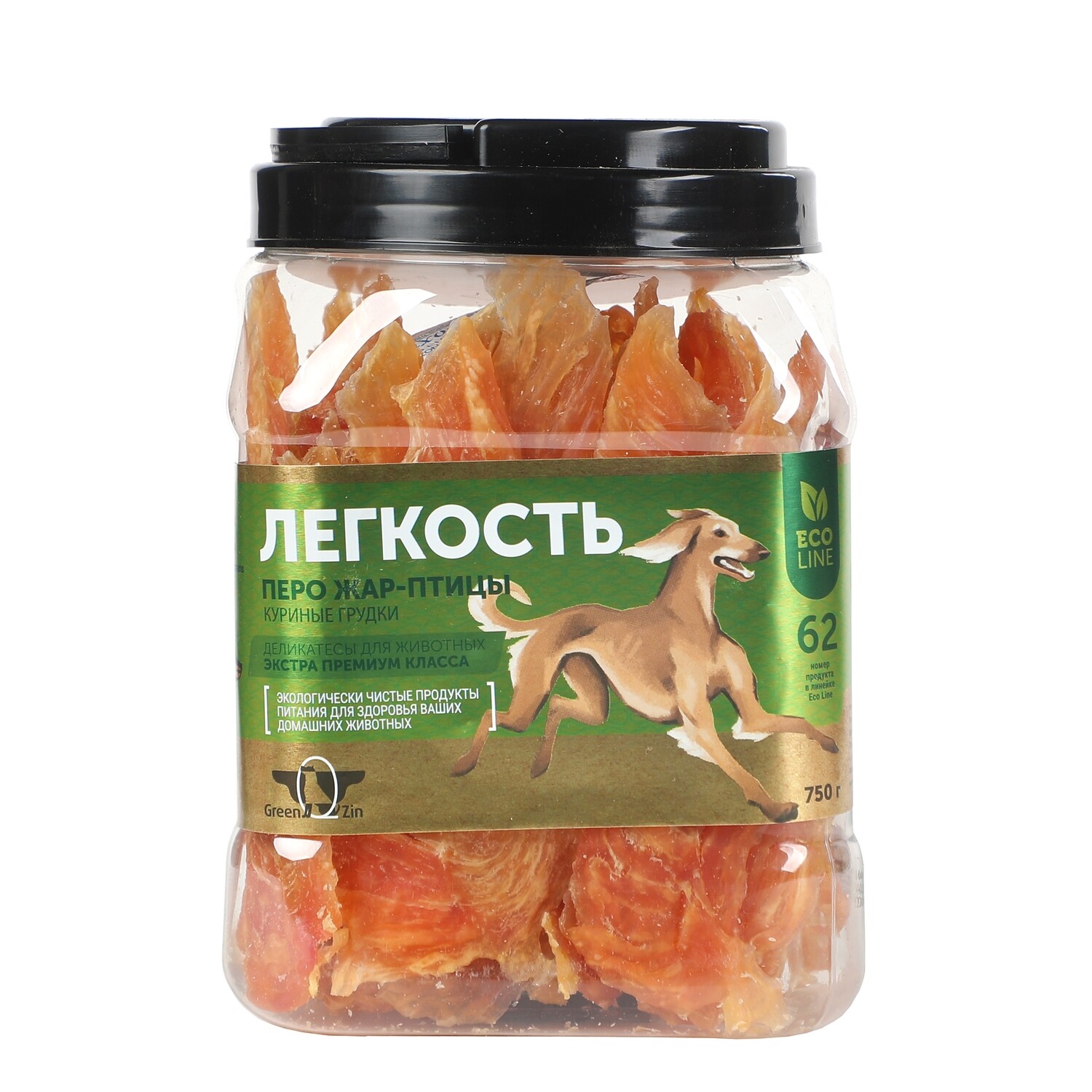 GreenQzin ЛЕГКОСТЬ сушеная куриная грудка 750гр