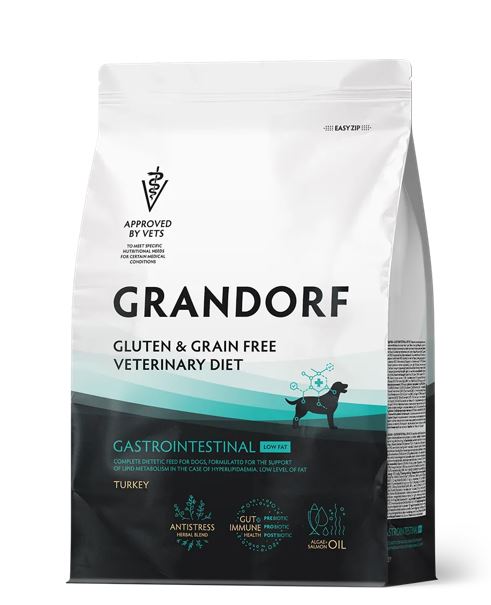 GRANDORF VET 3кг DIET Dog GASTRO. LOW FAT Turkey(рег-ия метаб. липидов при гиперлипидемии)Индейка
