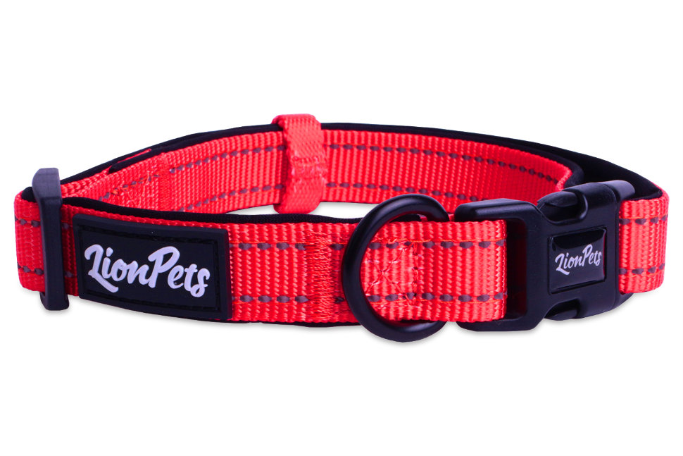 Ошейник для собак LionPets со светоотр. полосками LPO-00510-2 (Обх.40-65 см, ш/2,5 см)