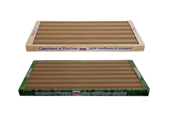 Картонная когтеточка д/кошек "КОГТЕДРАЛКА домашняя" (Размер XL 56х30х3,5)