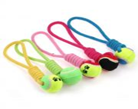 Веревочная игрушка для собак с ручкой и мячом 35см. RT16010 