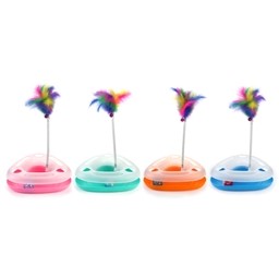 Игрушка д/кошек Трек-треугольник с пером на пружине 27 см* 7,5 см 