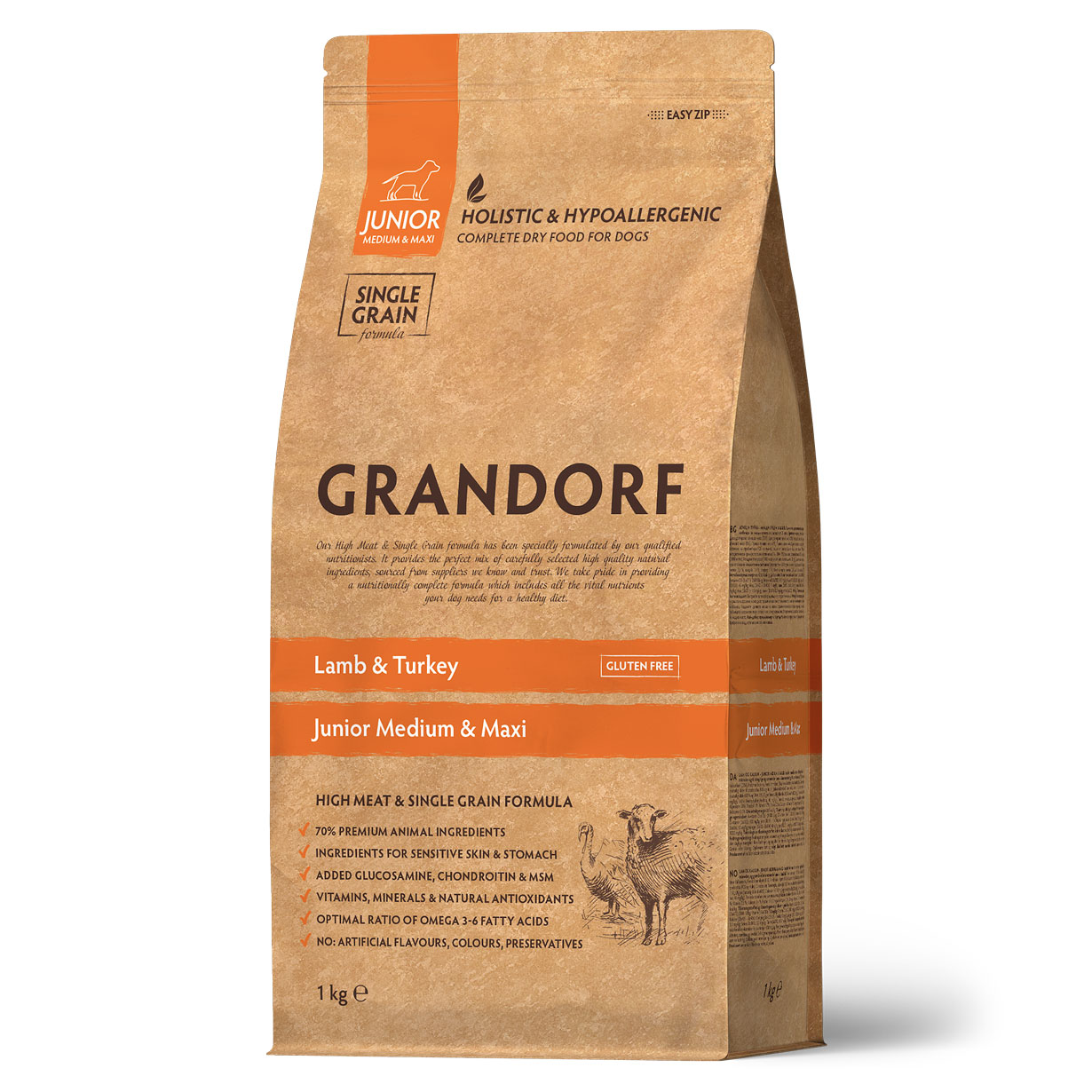 GRANDORF  1кг Lamb&Turkey Junior (ягнёнок c индейкой для юниоров)