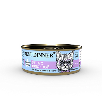 Консервы  Best Dinner Urinary Exclusive Vet Profi Утка с клюквой д/кошек 100г (7561)