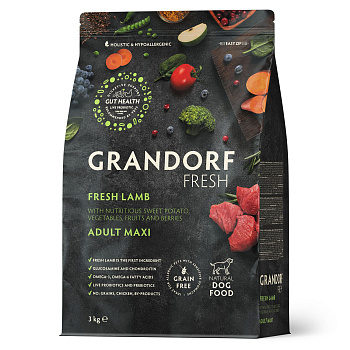 GRANDORF Fresh  3кг Dog Adult MAXI Lamb&Potato (ягненок с бататом для собак крупных пород)