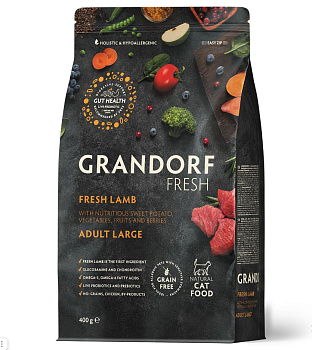 GRANDORF Fresh 0,4кг Cat LARGE Lamb&Sweet Potato (ягненок с бататом для крупных кошек)