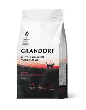 GRANDORF VET 2кг DIET Cat HEPATIC (диетич. корм для кошек, для поддержания функции печени при ХПН)