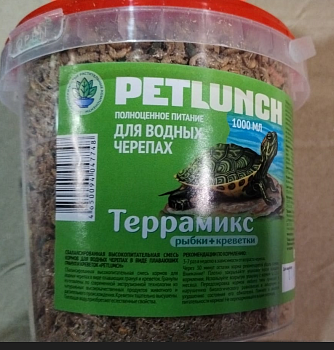 Petlunch Корм для черепах Микс (гамарус,рыбки, креветки) 1000мл