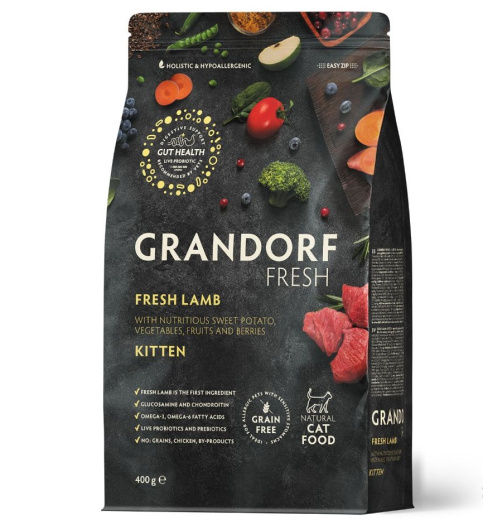 GRANDORF Fresh Cat KITTEN Lamb&Sweet Potato (Свежее мясо ягненка с бататом для котят) 0,4 г