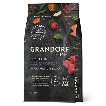 GRANDORF Fresh 10кг Dog Adult MED&MAXI Lamb&Potato (ягненок с бататом для собак средн/крупн пород)