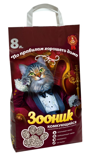 Наполнитель Зооник комкующийся 8л