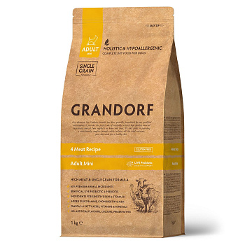 GRANDORF  1кг PROBIOTIC Adult Mini (4 вида мяса для собак мини пород с пробиотиками) 
