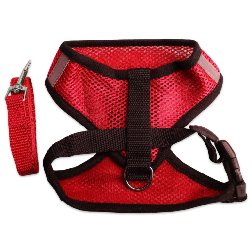 Шлейка с поводком LP-2304 Размер M (обх. груди 39см, шея 30см, поводок 1.2м*1.5см)