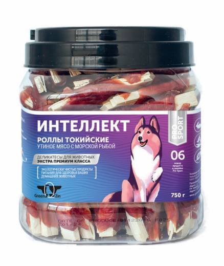 GR.QZIN д/собак ИНТЕЛЛЕКТ, утиное мясо+сурими 750гр GR.QZIN д/собак ИНТЕЛЛЕКТ, утиное мясо+сурими 750гр