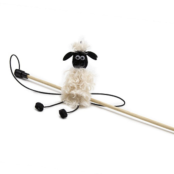 Удочка-Дразнилка для кошек "Барашек ПАШКА КУЧЕРЯВЫЙ"  45см Удочка-Дразнилка для кошек "Барашек ПАШКА КУЧЕРЯВЫЙ"  45см