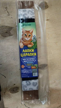 Лапки царапки. Когтеточка (S) с мехом малая ковролиновая с кошачьей мятой 