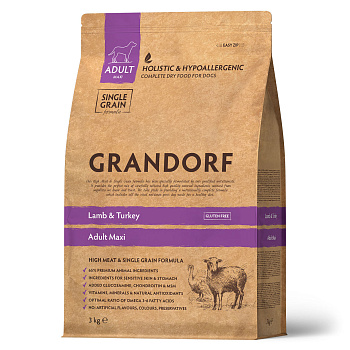 GRANDORF  3кг Lamb&Turkey MAXI (ягнёнок с индейкой для собак крупных пород)