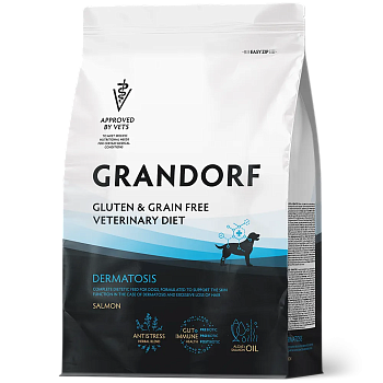 GRANDORF VET 3кг DIET Dog DERMATOSIS Salmon (диетич. корм для собак с заболеваниями кожи) Лосось 