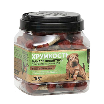 GreenQzin ХРУМКОСТЬ утиное мясо на телячей кожей 750гр