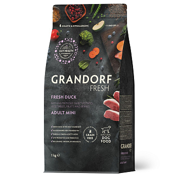 GRANDORF Fresh  1кг Dog Adult MINI Duck&Potato (утка с бататом для собак мелких пород) 