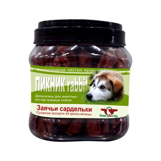 GreenQzin ПИКНИК 2 сушеные колбаски из кролика в натуральной оболочке 750г