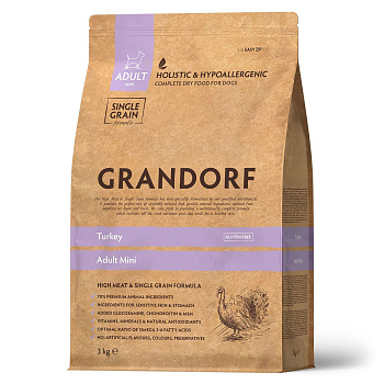 GRANDORF  3кг Turkey Adult Mini (индейка для собак мини-пород) 